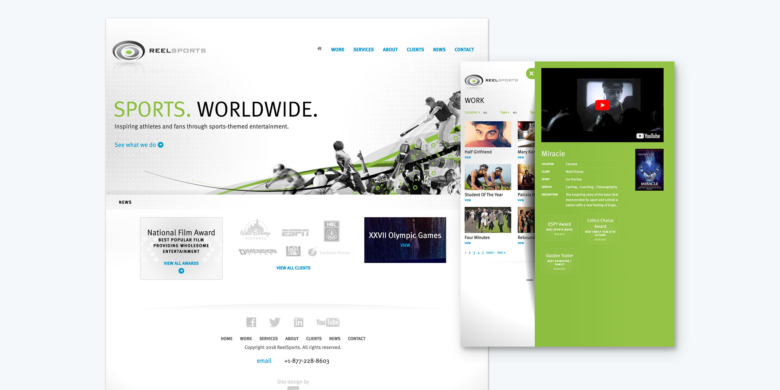 ReelSports website design