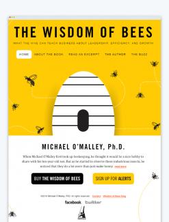 Website promoting The Wisdom of Bees book