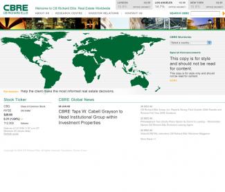 Original CBRE Global website design