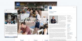 Assorted pages from the RKF website design